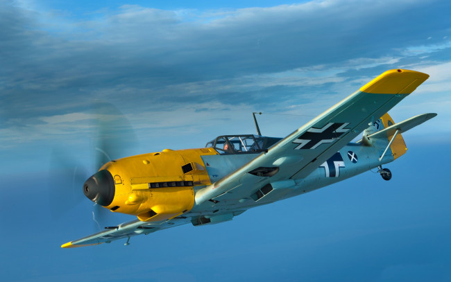 Обои картинки фото авиация, боевые самолёты, ме-109, messerschmitt