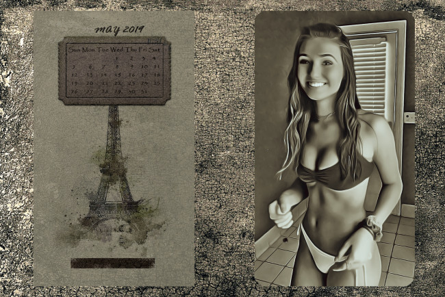 Обои картинки фото календари, компьютерный дизайн, улыбка, девушка