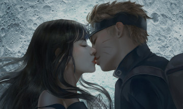 Картинка аниме naruto любовь поцелуй пара наруто узумаки хината хьюго