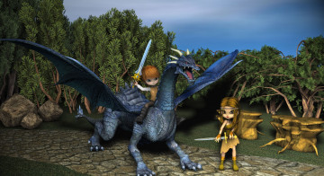 Картинка 3д графика fantasy фантазия дракон дети