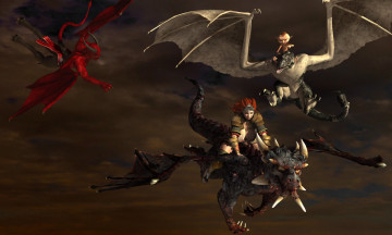 Картинка 3д графика fantasy фантазия эльфы драконы