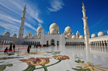 Картинка sheikh zayed grand mosque abu dhabi uae города абу даби оаэ мечеть шейха зайда абу-даби закат