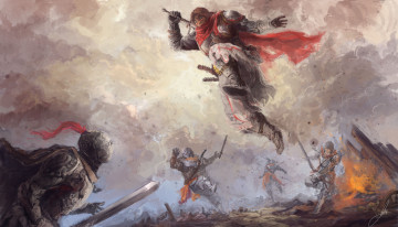 Картинка фэнтези люди воин рыцари сражение
