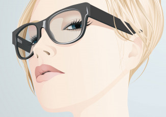 Картинка векторная+графика девушки+ girls блондинка очки девушка ресницы лицо взгляд