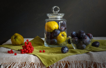 Картинка еда фрукты +ягоды натюрморт слива айва