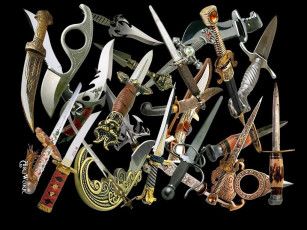 Картинка набор ножей оружие холодное