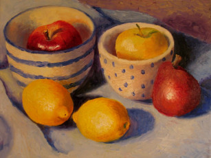 Картинка рисованные еда яблоко лимон груша