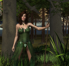 Картинка 3д+графика эльфы+ elves эльфийка взгляд лес