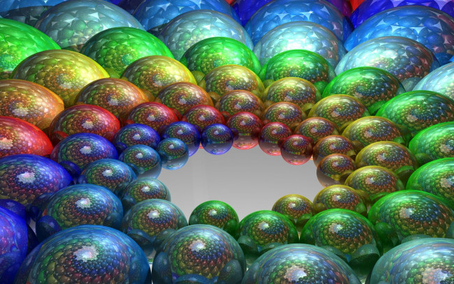 Обои картинки фото 3д графика, шары , balls, шары, порядок, цвета, переходы