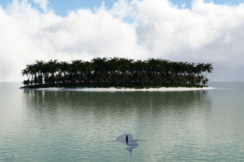 Картинка 3д+графика природа+ nature пальмы остров море