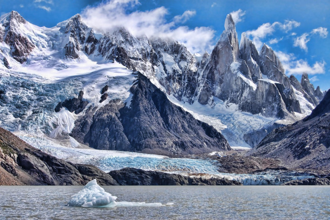 Обои картинки фото природа, горы, лед, снег, зима, айзберг, океан