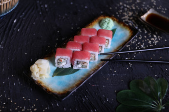 Картинка еда рыба +морепродукты +суши +роллы рис палочки лосось икра роллы