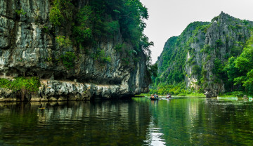 Картинка вьетнам природа реки озера растения горы люди водоем