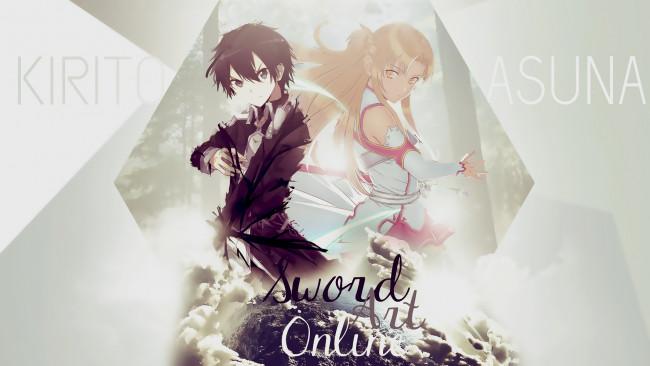 Обои картинки фото аниме, sword art online, пара