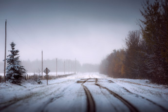 Картинка природа дороги зима дорога снег