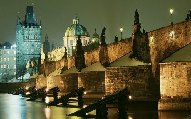 Обои картинки фото города, прага , Чехия, влтава, карлов, мост