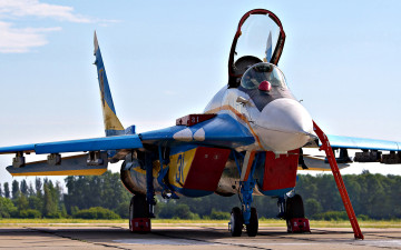 Картинка авиация боевые самолёты украинские соколы небо миг 29