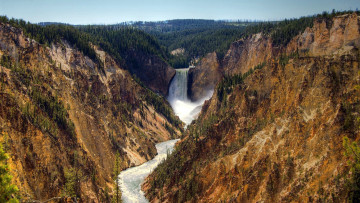 Картинка природа водопады горы лес река
