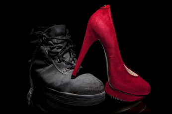 Картинка разное одежда обувь текстиль экипировка каблук туфля ботинок