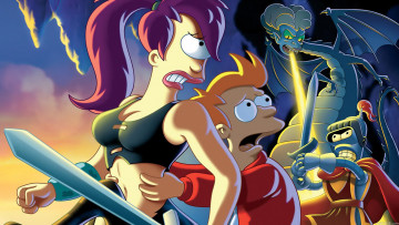 обоя futurama, мультфильмы, футурама