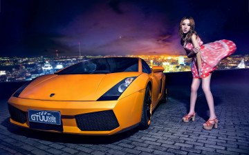 Картинка автомобили авто девушками автомобиль девушка азиатка ночь