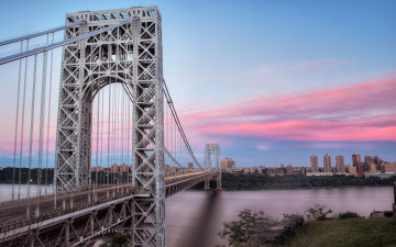 Картинка города нью йорк сша мост джорджа  вашингтона