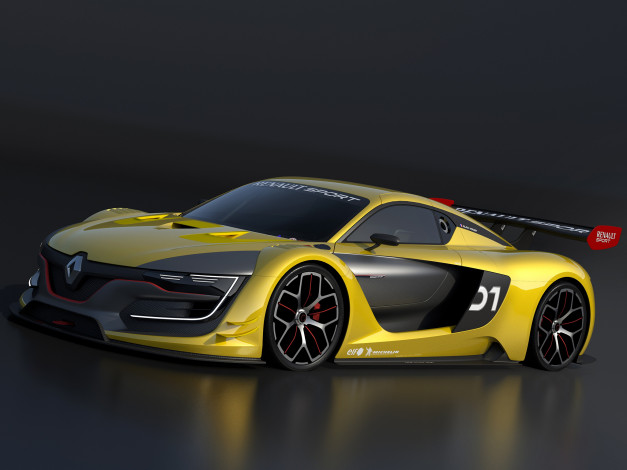 Обои картинки фото автомобили, renault, желтый, 2014г, r-s, sport