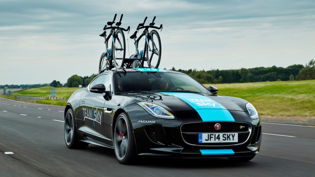 Обои картинки фото jaguar f-type team sky concept 2014, автомобили, jaguar, team, sky, concept, 2014, f-type