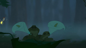 Картинка мультфильмы the+princess+and+the+frog светлячок цветы лягушка