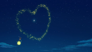 Картинка мультфильмы the+princess+and+the+frog светлячок сердце звезды ночь
