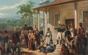 Картинка рисованное живопись the submission of prince dipo negoro general de ko nicolaas pieneman