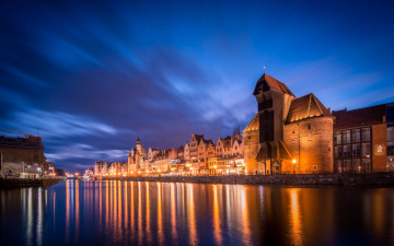 Картинка города гданьск+ польша гданьск старый подъемный кран средневековый порт закат вечер ориентир