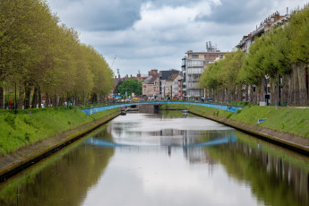 Картинка города гент+ бельгия канал мост