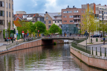 Картинка города гент+ бельгия канал мост набережная