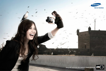 Картинка бренды samsung фотоаппарат чайка азиатка девушка