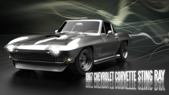 Обои картинки фото автомобили, 3д, corvette
