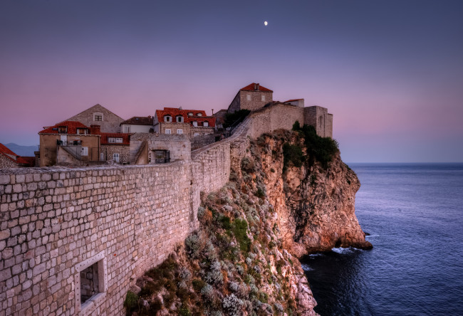 Обои картинки фото dubrovnik, croatia, города, дубровник, хорватия, море, скала, стена