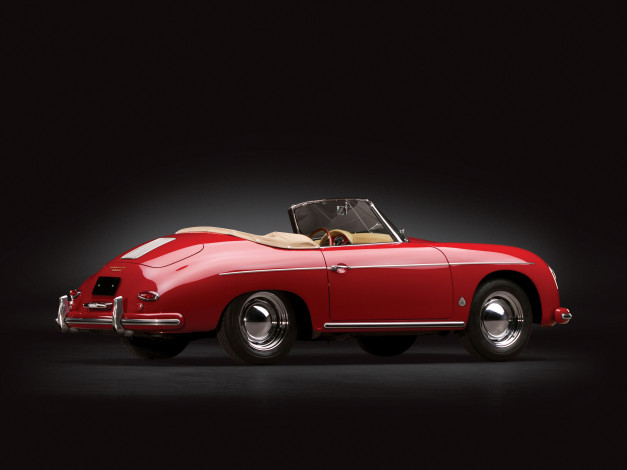 Обои картинки фото автомобили, porsche, t2, convertible, d, 1600, 356a, красный, 1958г