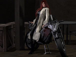 Картинка мотоциклы 3d взгляд фон девушка мотоцикл
