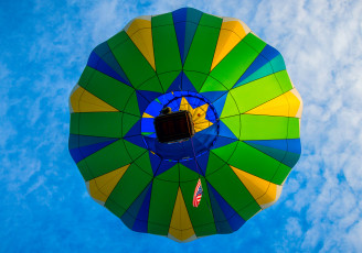 Картинка авиация воздушные+шары небо полет воздушный шар корзина облака