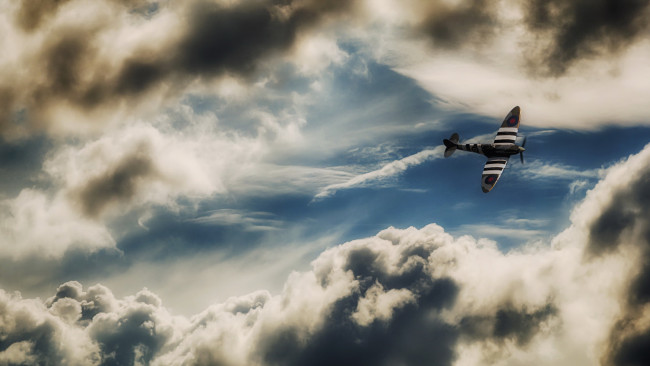 Обои картинки фото авиация, авиационный пейзаж, креатив, небо, самолёт