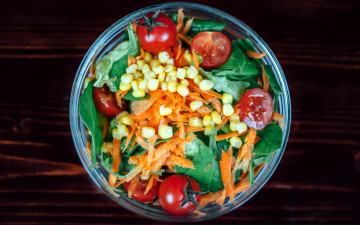 Картинка еда салаты +закуски салат помидоры черри морковь кукуруза
