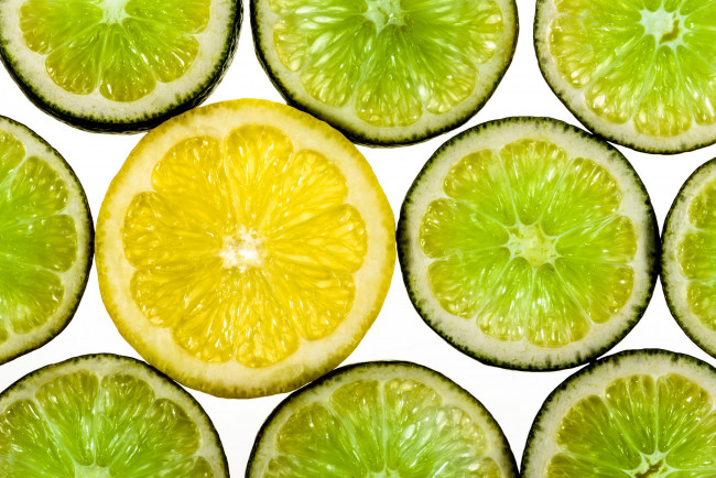 Обои картинки фото еда, цитрусы, лимон, лайм, макро