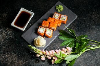 Картинка еда рыба +морепродукты +суши +роллы лосось роллы палочки вкусно рис