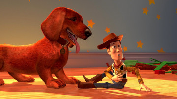 обоя мультфильмы, toy story 2, собака, шляпа, ковбой, ошейник