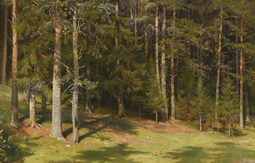 Картинка рисованное иван+шишкин картина пейзаж природа деревья лес иван иванович шишкин очистка