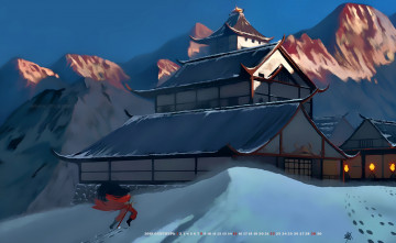 Картинка календари фэнтези 2019 calendar дом снег гора здание