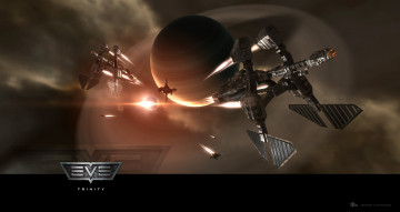 Картинка видео+игры eve+online космос планета корабли