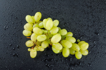 Картинка еда виноград капли зеленый гроздь