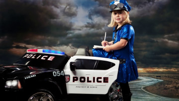 Картинка разное люди девочка полиция машина